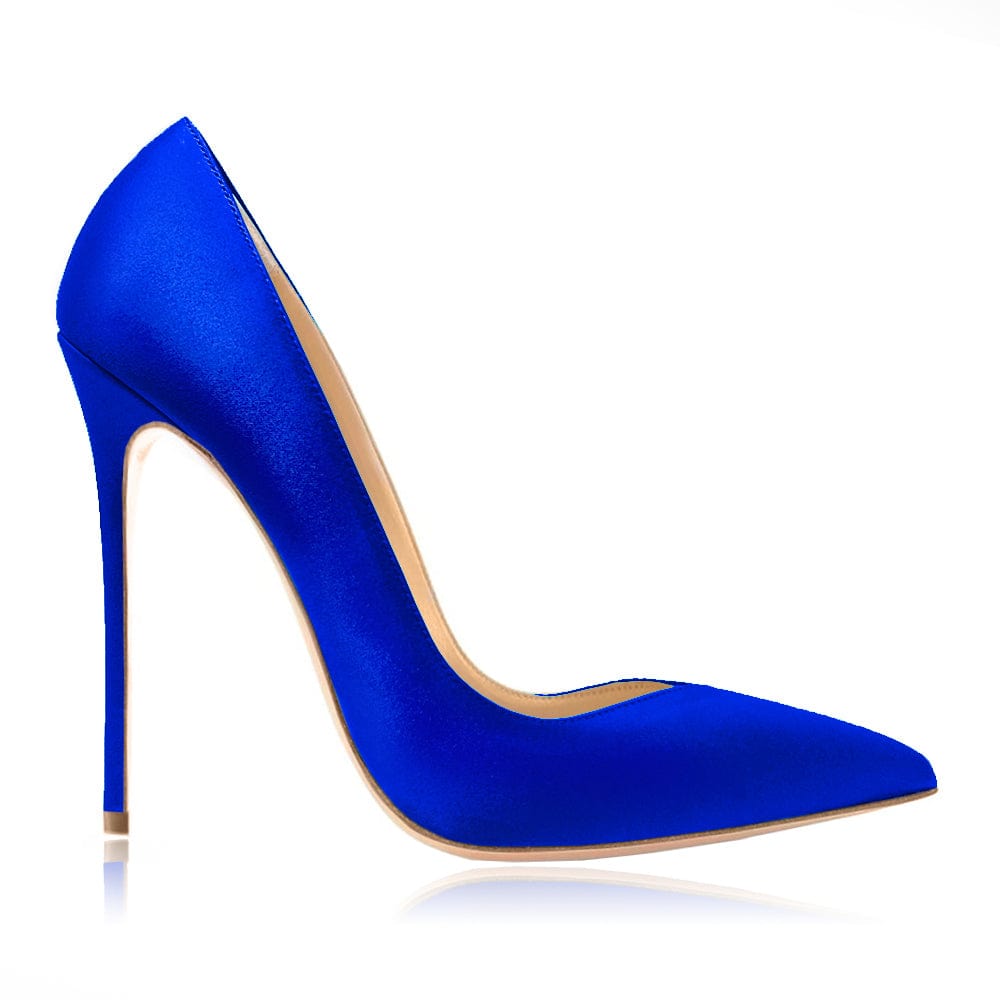 Blue satin sales pumps