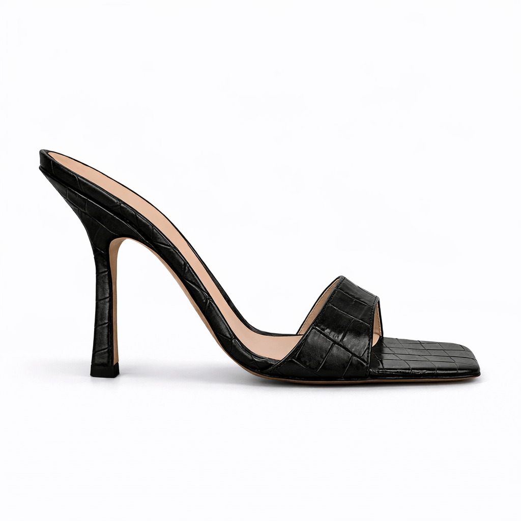 Identità Mules MARIARITA STAMPA COCCODRILLO NERO