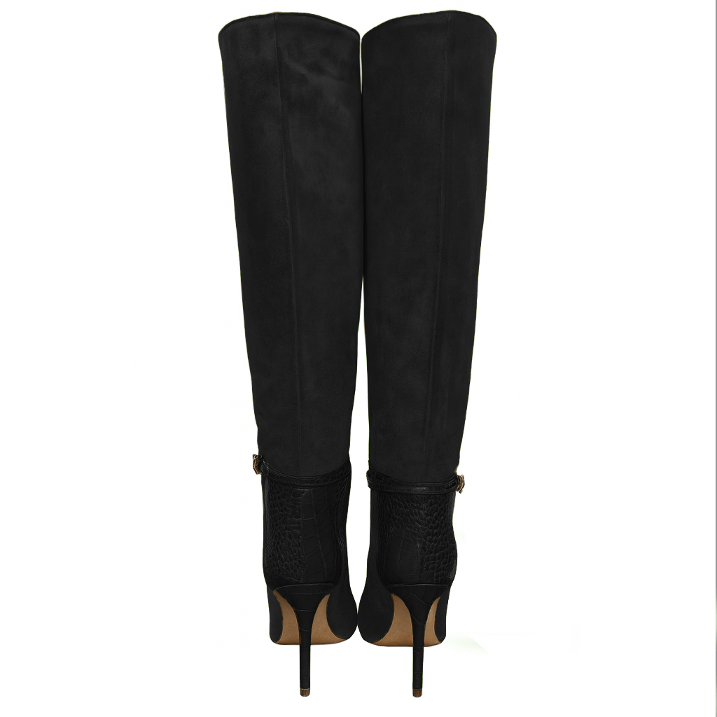 Identità Stivali MINA SCAMOSCIATO NERO