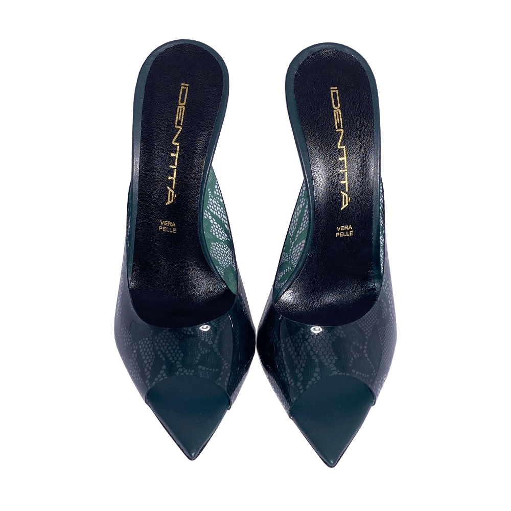 Identità Mules CHORA PELLE/PVC VERDE