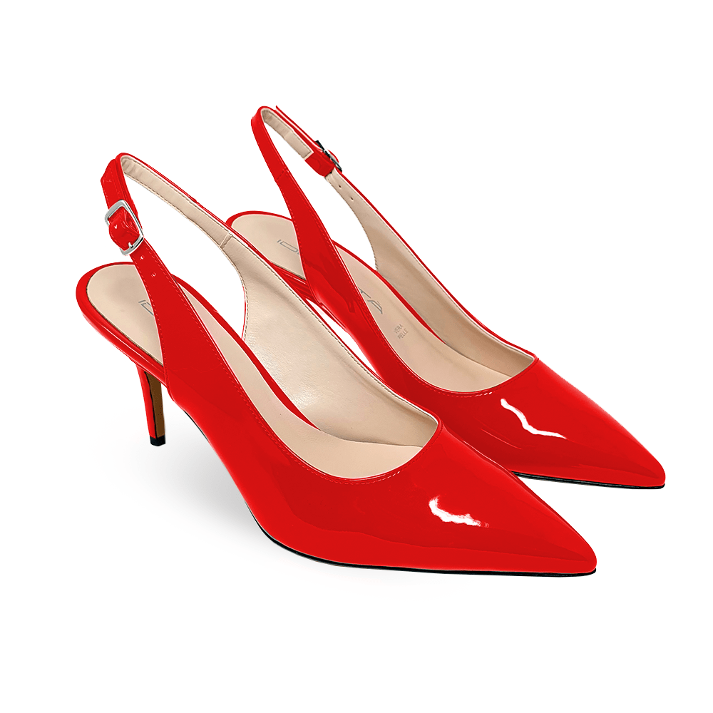 Identità Décolleté Slingback JUSTINA VERNICE ROSSO 70mm