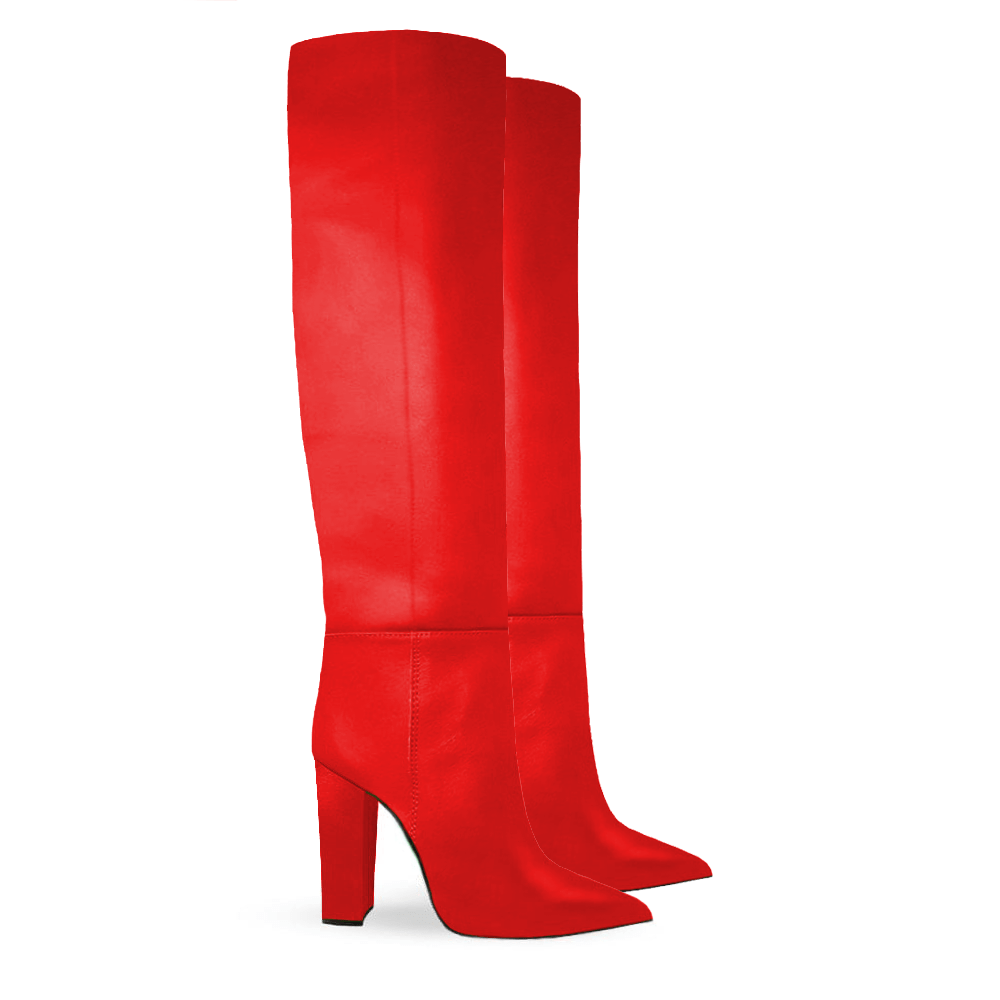 Identità Stivali DEBBIE PELLE ROSSO