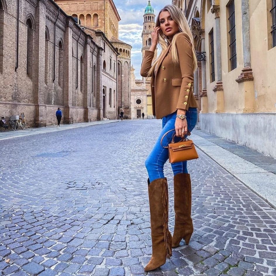 Identità Stivali ELIDE SCAMOSCIATO CUOIO