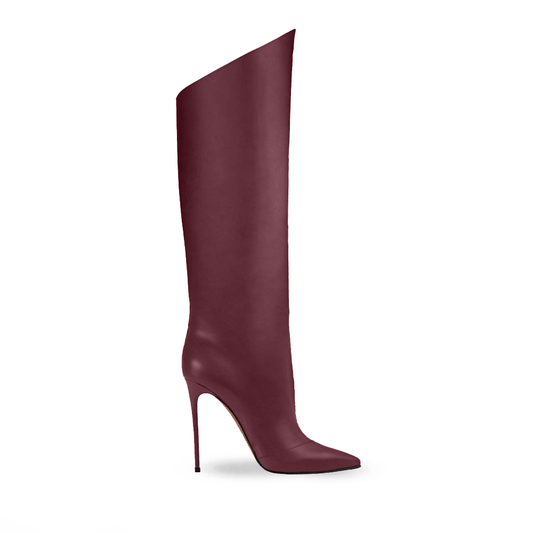 Identità Stivali TASHA PELLE BURGUNDY